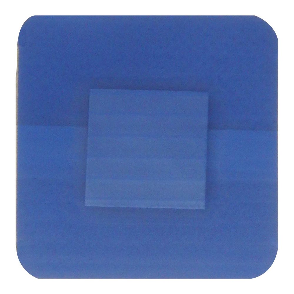 10 Pack of QUALICARE Premium Ultra Thin Blue Catering First AID Wound Cut Square PLASTERS DRESSINGS 3.8CM X 3.8CM