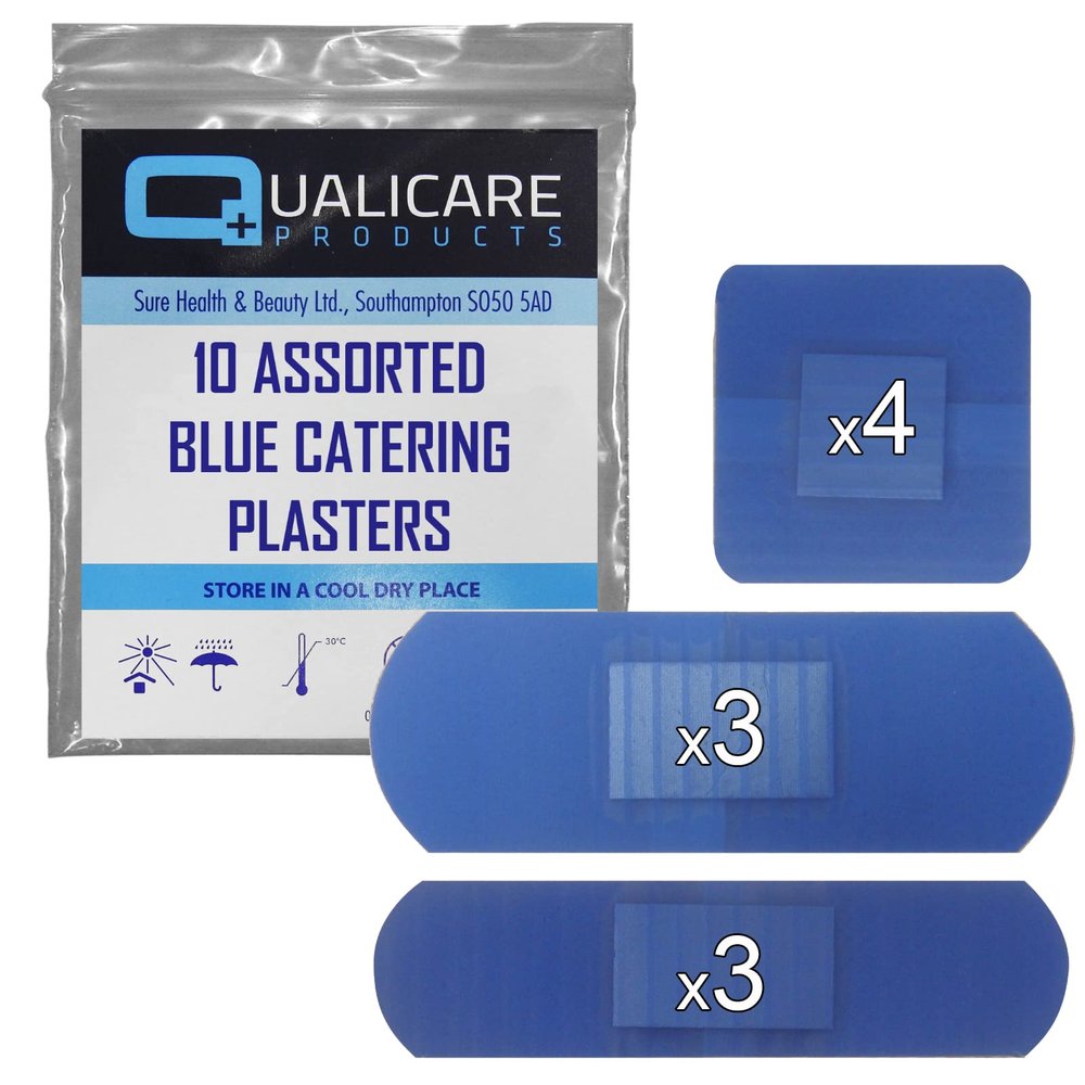 1 PACK OF 20 ASSORTED QUALICARE PREMIUM ULTRA THIN BLUE CATERING FIRST AID KIT WOUND CUT PLASTERS DRESSINGS