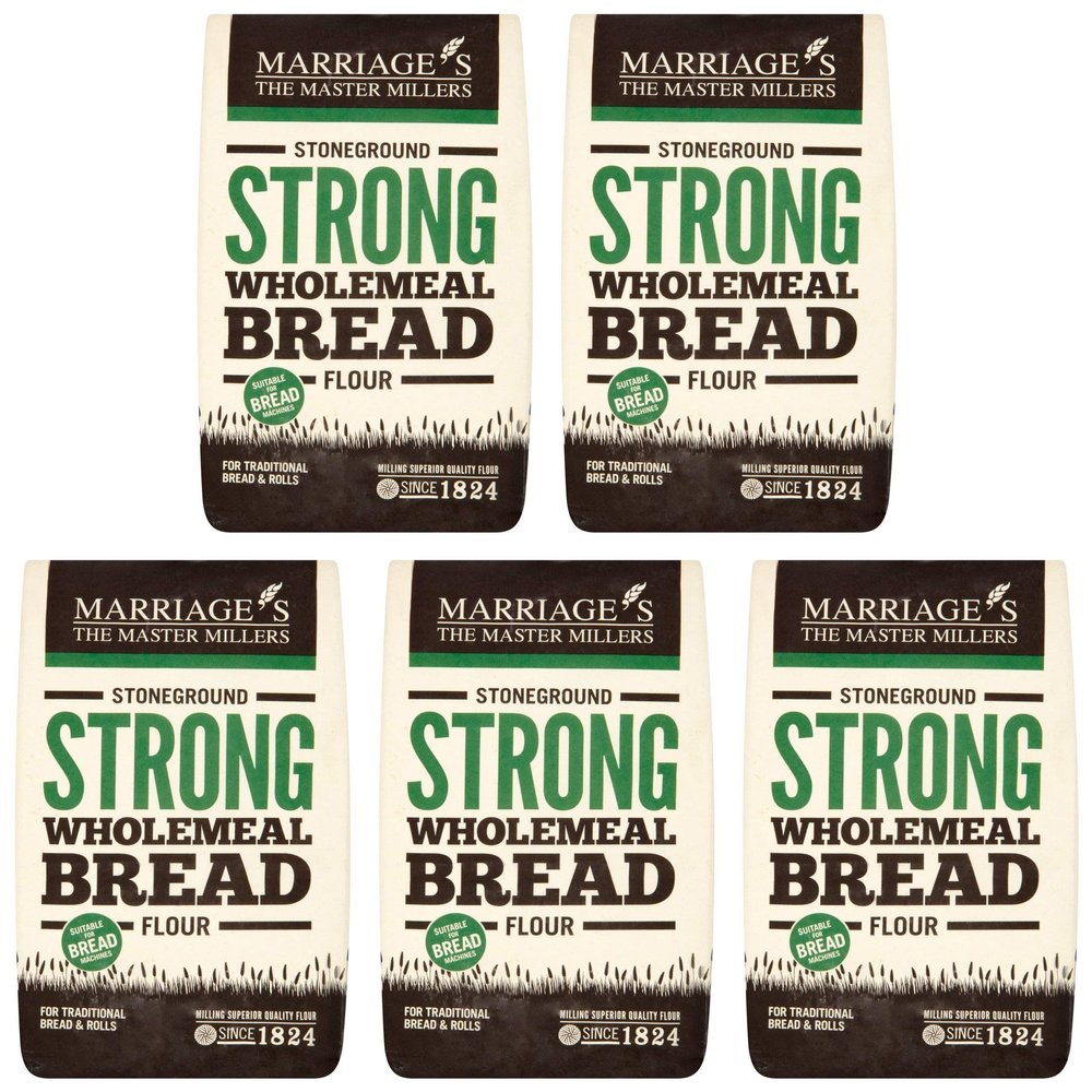 Marriages Strong Brown Wholemeal Stoneground Flour - 5x1.5kg