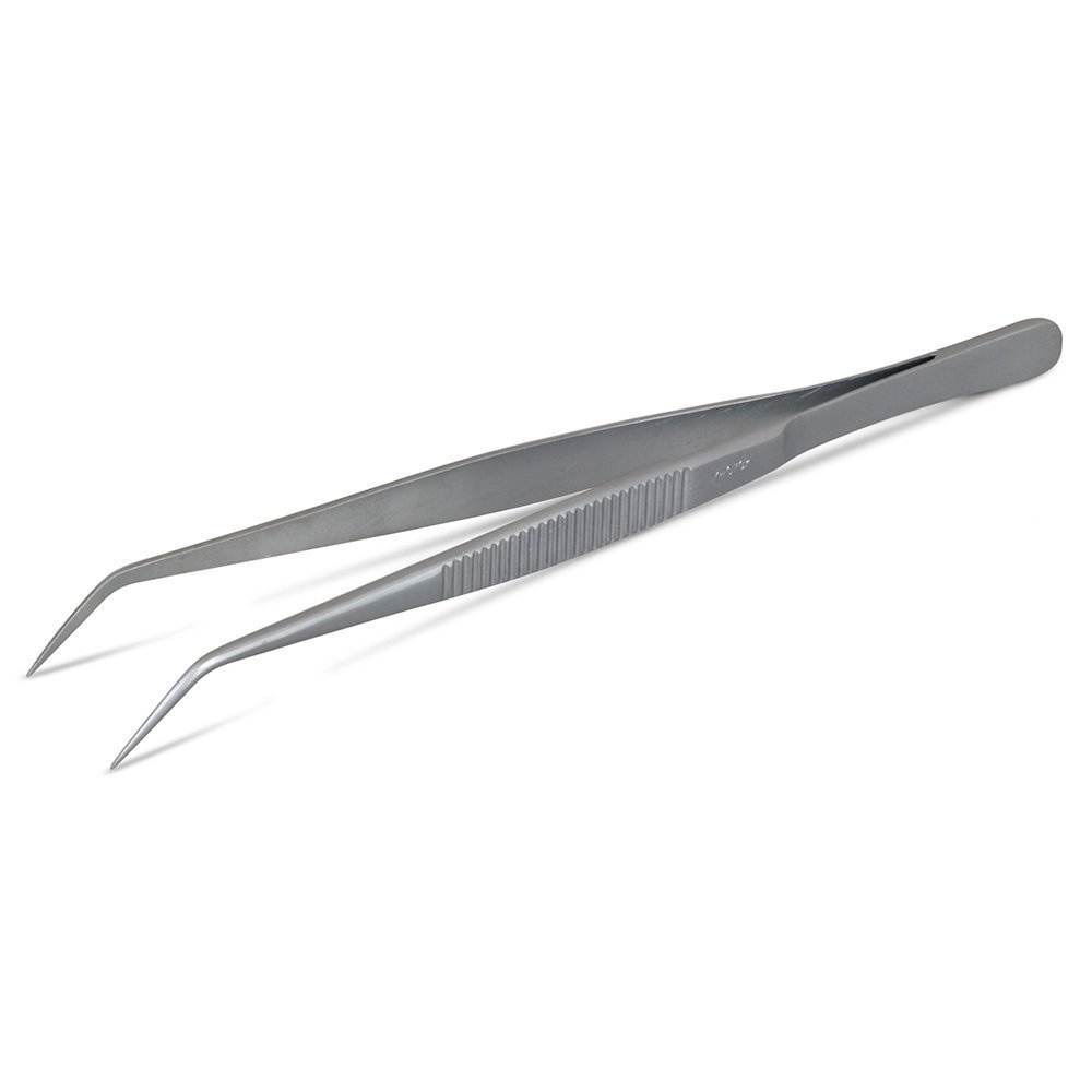 JB Prince Alloy Steel Curved Extra Fine Tip Tweezer (Gold, 6.25 inches)