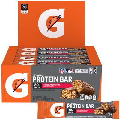 Gatorade Whey Protein Recover Bars, Chocolate Pretzel, 12 Count by Gatorade