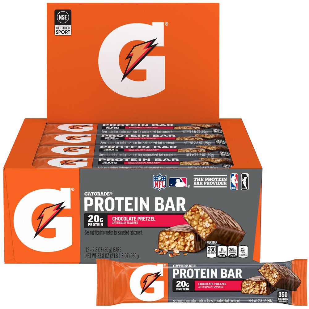 Gatorade Whey Protein Recover Bars, Chocolate Pretzel, 12 Count by Gatorade