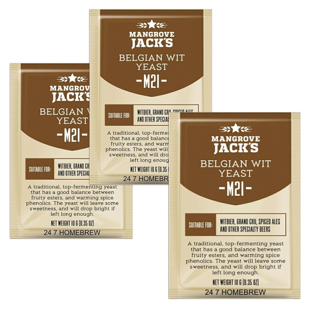 3X Mangrove Jack's Craft Series Yeast M21 Belgian Wit (10g)