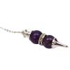 Harmonize Amethyst Double Ball Sphere Pendulum Dowsing Reiki Healing Stone Spiritual Gift view 3
