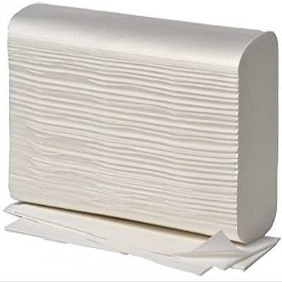 150 sheets 2 ply V Fold Hand Towel Wrap 23 x 25 cm White Zig-Zag 20 x Pk150