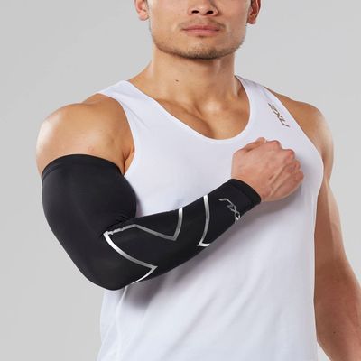 2XU Compression Single Arm Guard, Black/Silver, X-Small