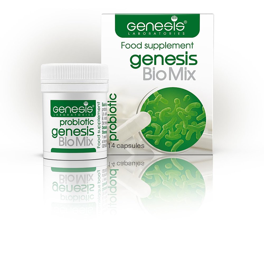 Genesis Biomix Probiotic with Lactobacillus and Bifidobacterium Strains 14 Capsules of 240 Mg-Especially for Microbiome Self-Hackers