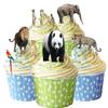 30 Stand Up Zoo Jungle Safari Animals Premium Edible Wafer Paper Cake Toppers Decorations view 1