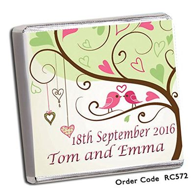 100 DIY Personalised Chocolate Wedding Favours (Plain Mint)