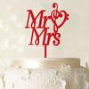 Wedding Cake Topper Personalized Red Cake Topper Color Option Available 5"-7" Inches Wide view 1