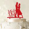 Wedding Cake Topper Personalized Red Cake Topper Color Option Available 5"-7" Inches Wide view 2