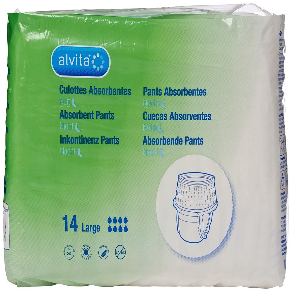 Alvita Absorbent Night Pant, 14 Large Pants
