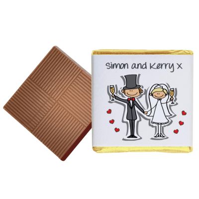 100 Personalised Chocolate Wedding Favours (Plain Mint)