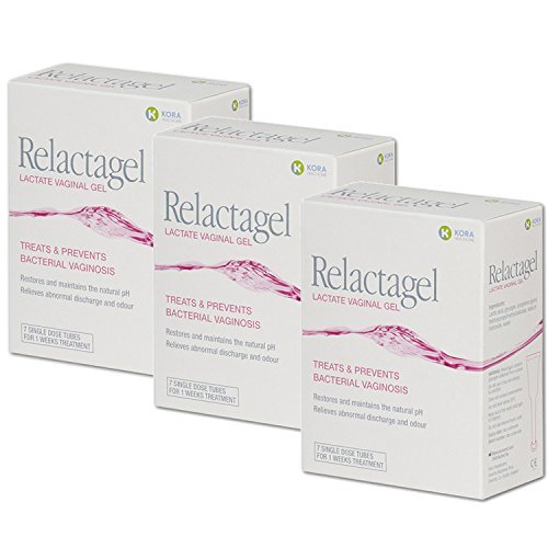Kora Healthcare Relactagel Pack of 3 (Amazon & Ebay only) - BV & Gardnerella Treatment - 3 x 7 Single Use Tubes - 21 Tubes Total