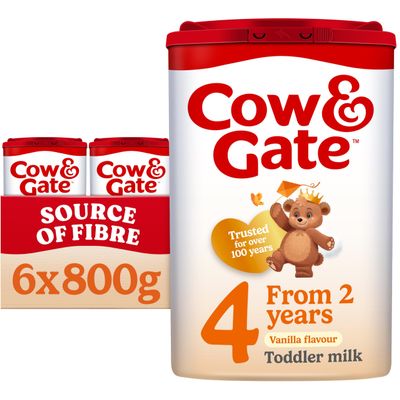 Cow & Gate 4 Toddler Baby Milk Powder Formula, 2-3 Years, 800 g (Pack of 6)