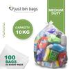 100x 240L Clear Wheelie Bin Liners - Refuse Sacks | MEDIUM DUTY | 10kg Capacity- 100 Gauge, 25 Micron Waste Recycling Rubbish Dustbin Bags | Domestic & Commercial Use view 2