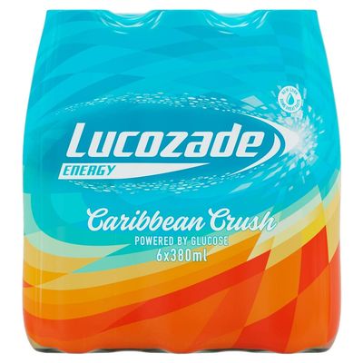 Lucozade Caribbean Crush Flavour Energy Drink, 6 x 380ml