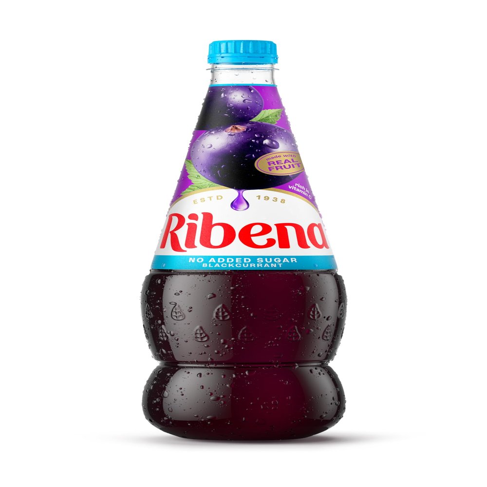 Ribena Blackcurrant Squash No Added Sugar 1.5L Real British Blackcurrants | Rich in Vitamin C | No Artificial Colours or Flavours | 100% Recycled Plastic Bottle