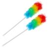 COM-FOUR 2x feather duster with telescopic handle - dust wiper extra long and extendable - cobweb brooms in bright colors - 85-122 cm (02 pieces - rainbow) view 1