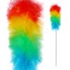 COM-FOUR 2x feather duster with telescopic handle - dust wiper extra long and extendable - cobweb brooms in bright colors - 85-122 cm (02 pieces - rainbow) view 2
