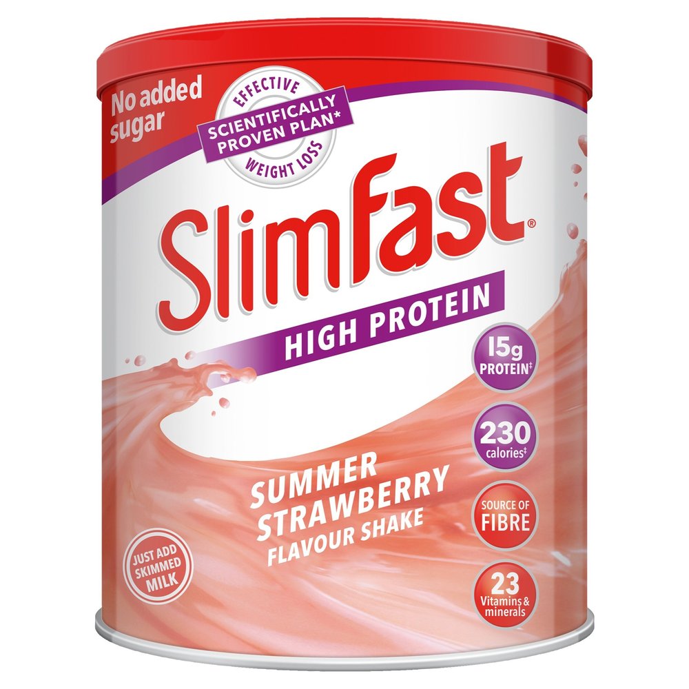 SlimFast Summer Strawberry Flavour Milkshake Powder, 438g