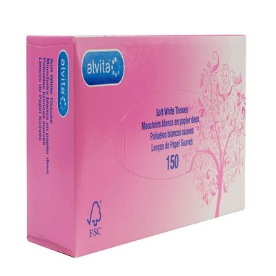 Alvita Soft White Tissues, 150 Tissues