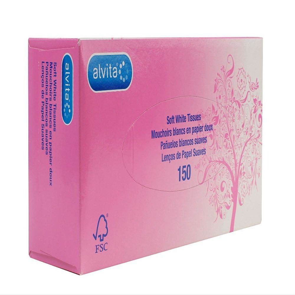 Alvita Soft White Tissues, 150 Tissues