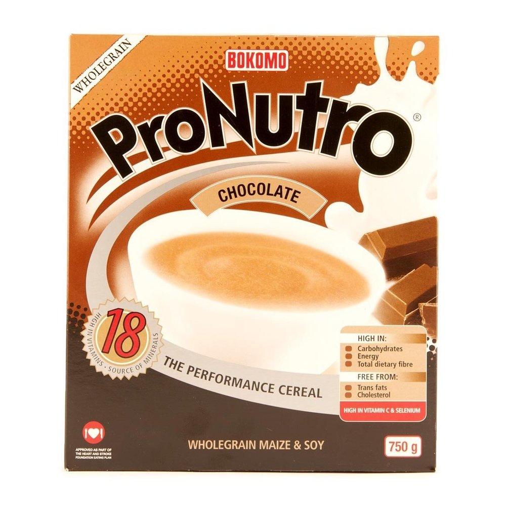 Bokomo Pro Nutro Chocolate Cereal 500G - South African Breakfast Cereal - South African Chocolate Beakfast cereal  Bokomo Pronutro South African Chocolate Cereal - Wheat free cereal