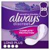 Always Discreet Incontinence Panty Liners for Women, Long Plus, 20 High Absorbency Liners, Complete Protection, for Bladder Leak, Thin and Discreet, Odour Neutraliser view 1