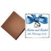 50 Blue Ribbon Theme Personalised Chocolate Wedding Favours (Plain Mint) view 2