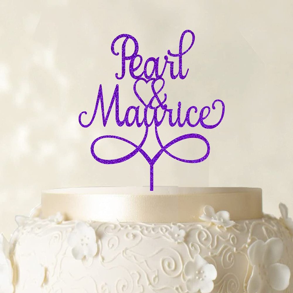 Printtoo Personalized Mr And Mrs Cake Topper Elegant Custom Cake Topper Cake Decorations Cake Color Option Available 6"-7" Inches Wide