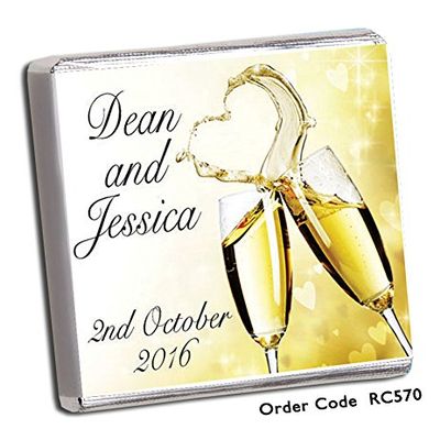 100 DIY Personalised Chocolate Wedding Favours (Plain Mint)