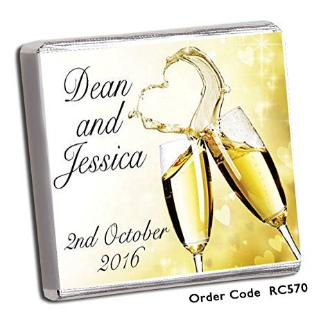 100 DIY Personalised Chocolate Wedding Favours (Plain Mint)