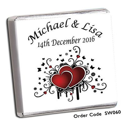 100 DIY Personalised Chocolate Wedding Favours (Plain Mint)