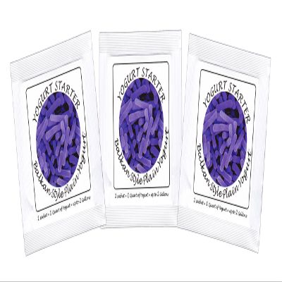 Yogurt Starter Cultures - Pack of 3 Freeze-dried Sachets for Balkan Style Plain Yogurt