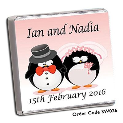100 DIY Personalised Chocolate Wedding Favours (Plain Mint)