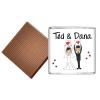 100 Groom and Bride Personalised Chocolate Wedding Favours (Plain Mint) view 2