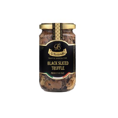 La Rustichella - Black Sliced Truffle 180gr - 100% Made in Italy | Vegan, Gluten-Free, Cholesterol-Free