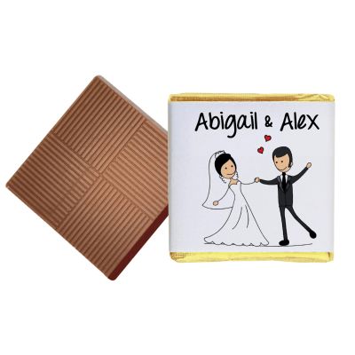 100 Personalised Chocolate Wedding Favours (Plain Mint)