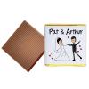 100 Cartoon Bride & Groom Personalised Chocolate Wedding Favours (Milk) view 1