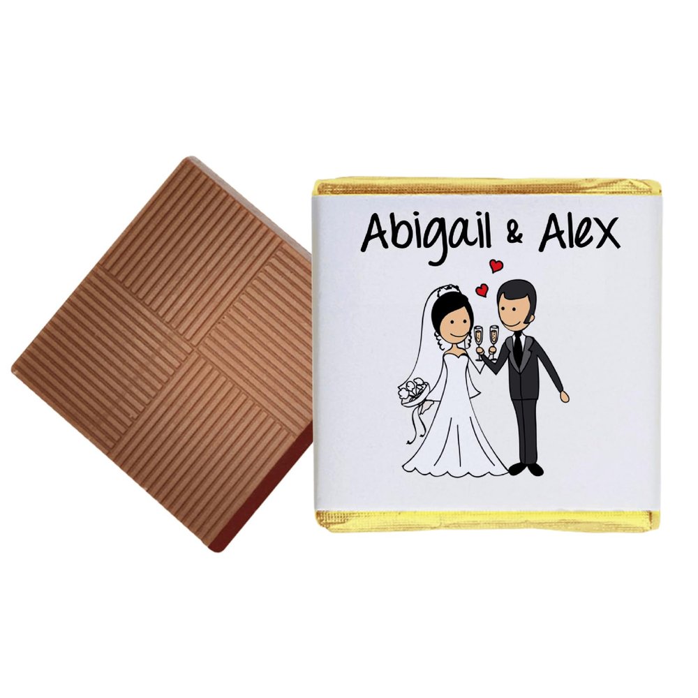 100 Personalised Chocolate Wedding Favours (Plain Mint)