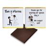 Personalised Chocolate Wedding Favours, Personalized Chocolates, Custom Party Favours, Cartoon Bride and Groom, Hearts hand, Wedding Favours, Wedding gift Design code: SW402 view 3
