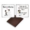 Personalised Chocolate Wedding Favours, Personalized Chocolates, Custom Party Favours, Cartoon Bride and Groom, Hearts hand, Wedding Favours, Wedding gift Design code: SW402 view 4