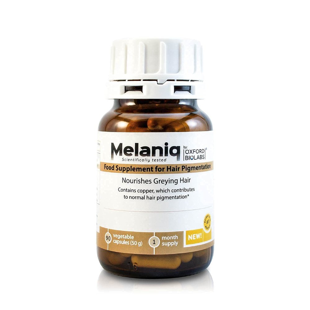 Melaniq Hair Pigmentation Supplement - Anti Gray Hair Tablets for Men Women - Premature Grey Hair Treatment Vitamins - Melanin Support Anti-Ageing Naturally-Based Vegetarian Capsules, 1 Month Supply