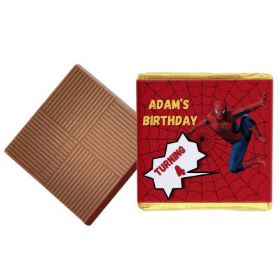 100 Spiderman Theme Chocolate Birthday Favours (Plain Mint)