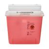 Covidien COV-8507SA SharpSafety Safety In Room Sharps Container Counterbalance Lid, 5 quart Capacity, Transparent Red view 1