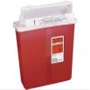 Covidien COV-8507SA SharpSafety Safety In Room Sharps Container Counterbalance Lid, 5 quart Capacity, Transparent Red view 2