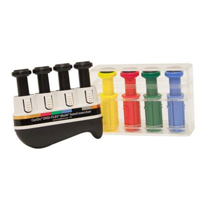 CanDo Hand exerciser, finger trainer CanDo Digi-Flex - 1 basic unit, 8 buttons (4 - very strong, 1 - very light, 1 - light, 1 - medium, 1 - strong)