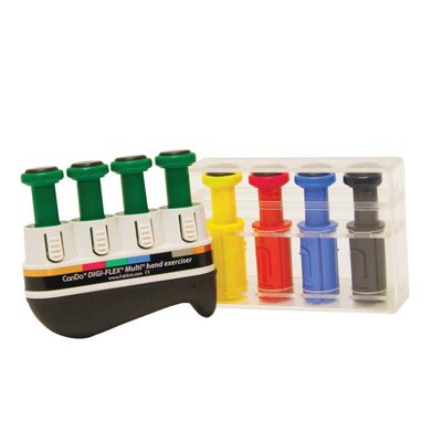 CanDo Hand exerciser, finger trainer CanDo Digi-Flex - 1 basic unit, 8 buttons (4 - medium, 1 - very light, 1 - light, 1 - strong, 1 - very strong)