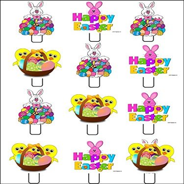 12x Easter Mix Stand UPS Premium Rice Paper Edible Cake Toppers